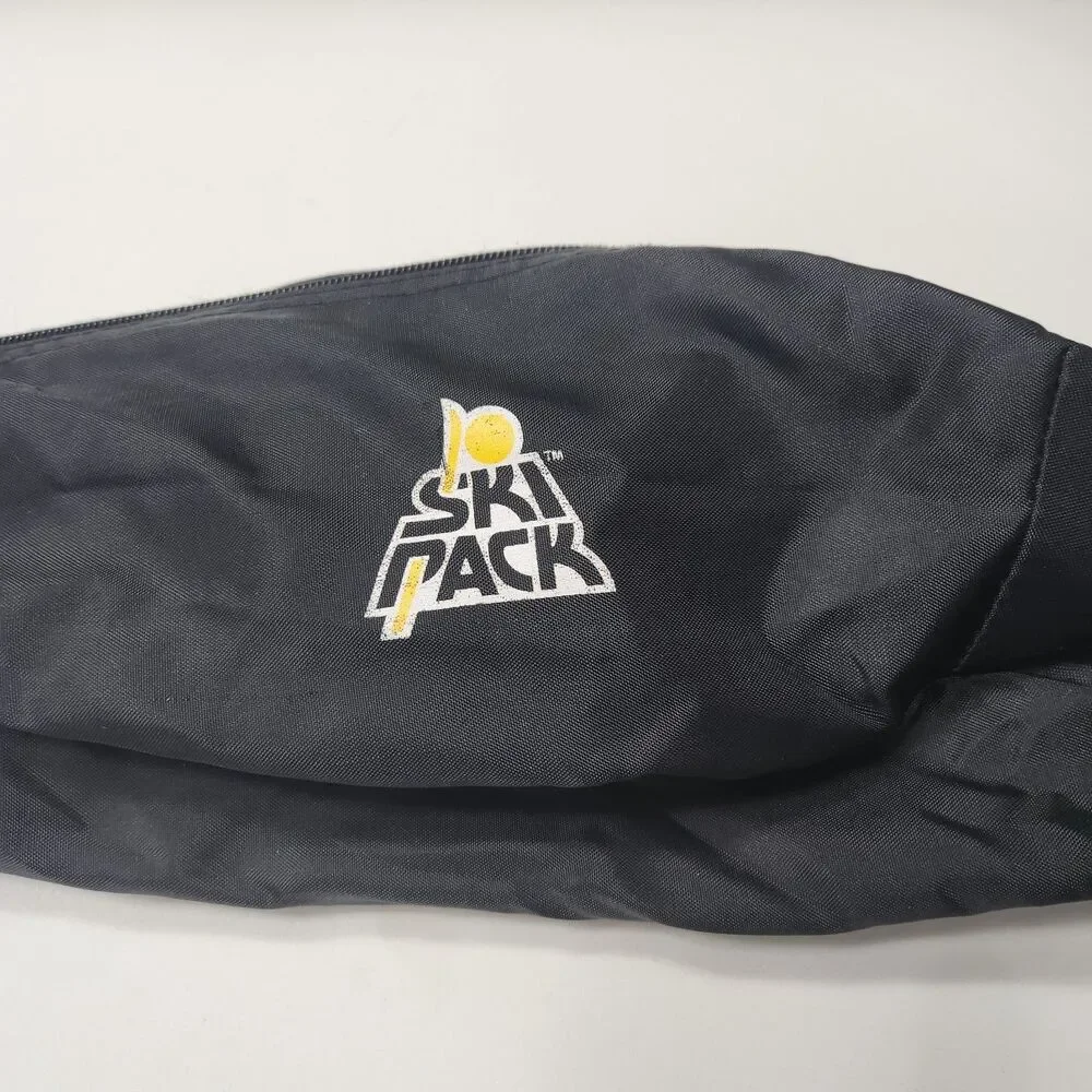 Vintage Ski Pack Nylon Fanny Pack Waist Belt Leg Rig Black Made In Hong Kong